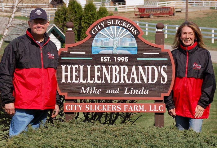 Mike and Linda Hellenbrand purchased City Slickers Farm, LLC in 1995 as an investment and moved from New York City in 2001 to begin farming full-time.