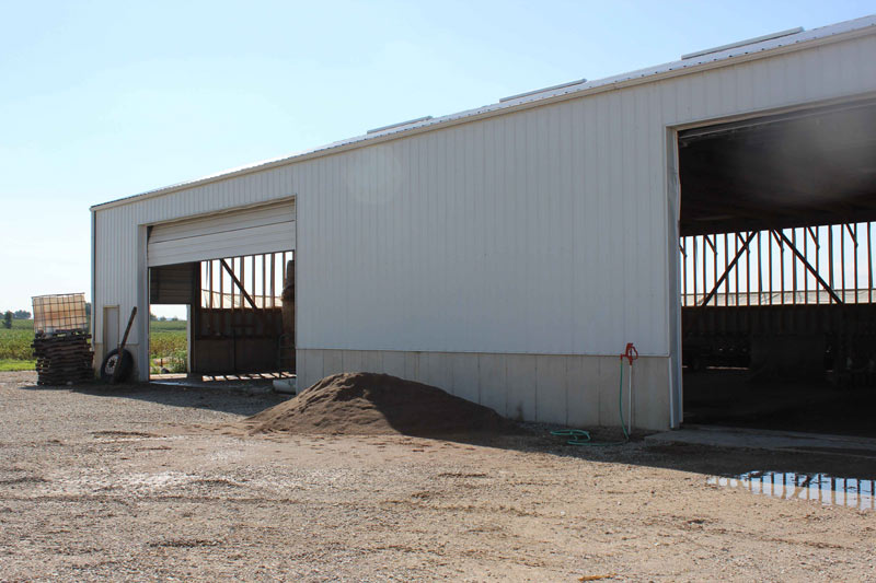 Joe and Brooke Kipp, Kipp Beef & Grain Farm in Anna, Ohio, built this shed about four years ago to feed 120 calves at a time in an all-in-all-out system.